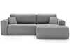 Ecksofa mit Schlaffunktion und Bettkasten Belvio rechts Hellgrau