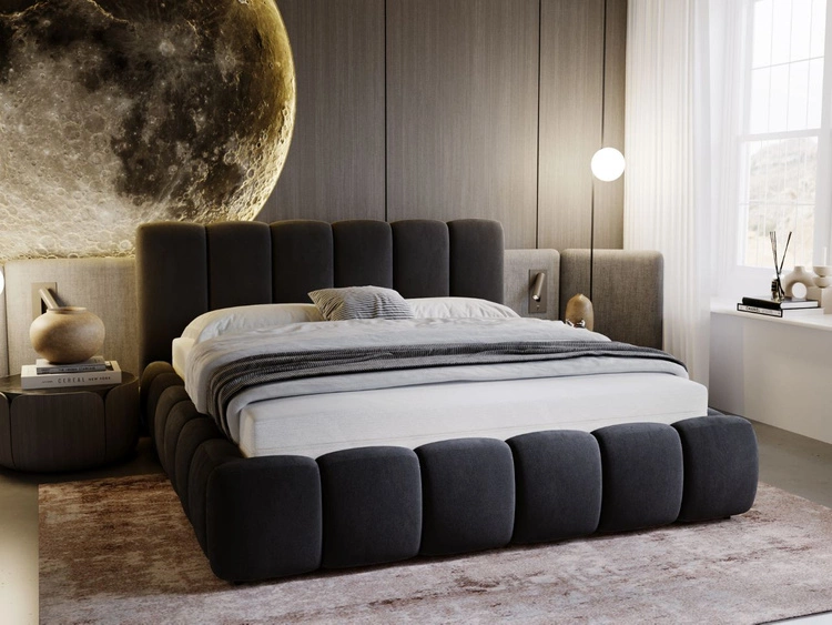 Polsterbett Ohne Bettkasten mit Lattenrost 180x200 Cloud Anthrazit