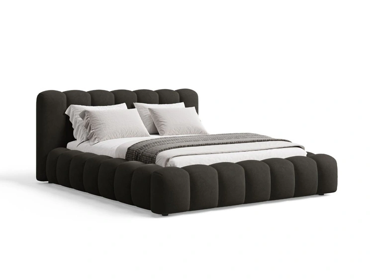 Polsterbett mit Bettkasten und Lattenrost 140x200 Averia Schwarz