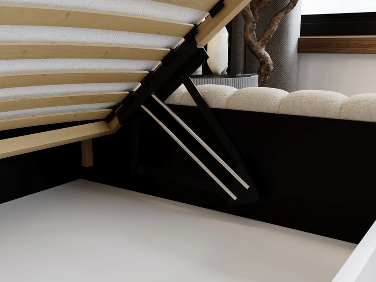 Polsterbett mit Bettkasten und Lattenrost 160x200 Bliss Beige