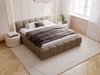 Polsterbett mit Bettkasten und Lattenrost 160x200 Cloud Low Bouclé-Stoff Braun