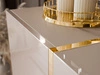Viertürige Kommode 158 cm Glamour-Stil auf goldfarbenen Metallbeinen Lunelie Kaschmirglanz