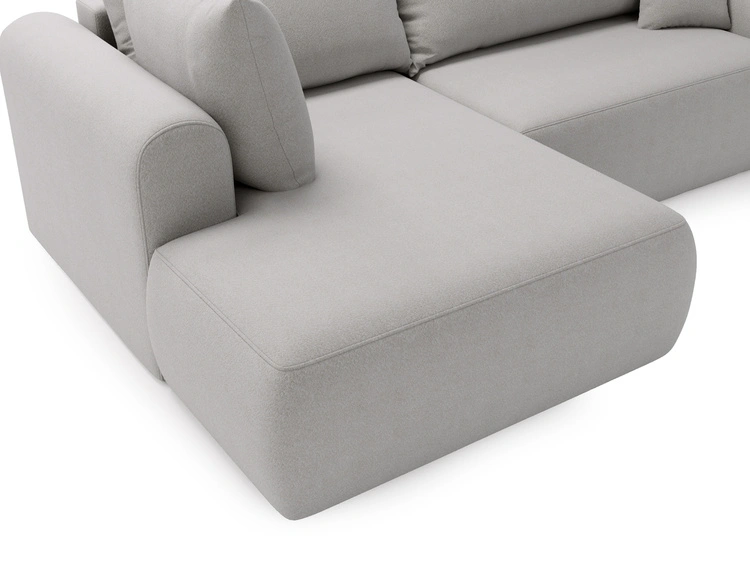 Ecksofa L-Form mit Schlaffunktion und Bettkasten Savana Bis Grau