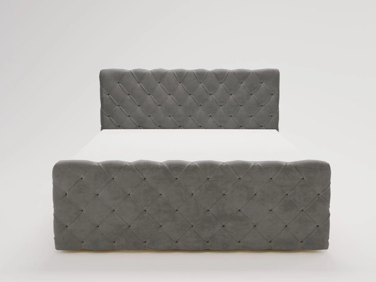 Boxspringbett mit Bettkasten 120x200 Lunaris Dunkelgrau