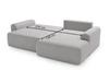 Ecksofa L-Form mit Schlaffunktion und Bettkasten Savana Rechts Bouclé-Stoff Grau