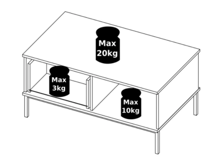 Couchtisch mit Stauraum Soroko Schwarz