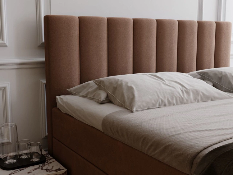 Boxspringbett mit Bettkasten 200x200 Mocca Braun