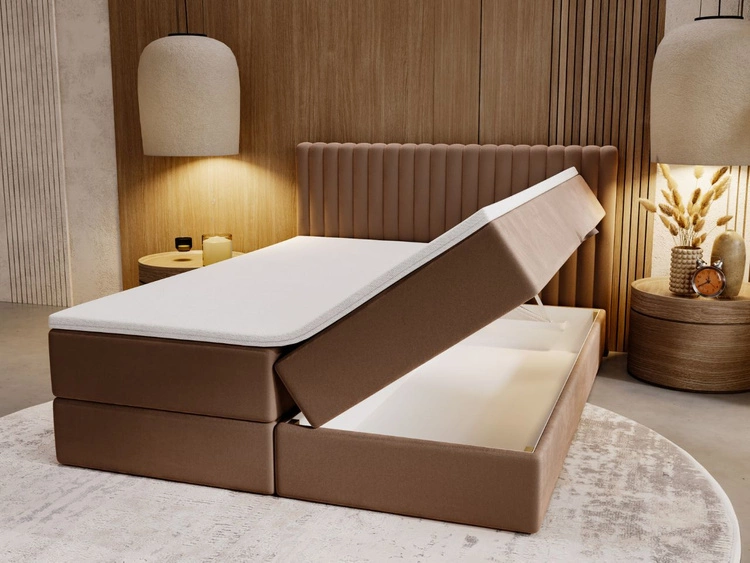 Boxspringbett mit Bettkasten 140x200 Marbella Braun