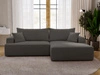 Ecksofa L-Form Rechts mit Schlaffunktion und Bettkasten California Dunkelgrau