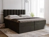 Boxspringbett mit Bettkasten 180x200 Mocca Dunkelgrau