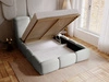 Polsterbett mit Bettkasten und Lattenrost 200x200 Bubble Hellgrau
