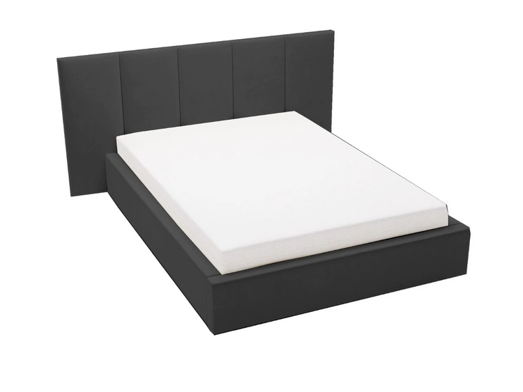 Polsterbett mit Bettkasten und Lattenrost 140x200 Lizbona Schwarz