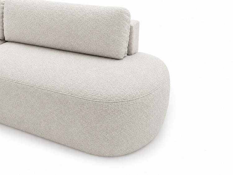 Ecksofa L-Form Links mit Schlaffunktion und Bettkasten Aurio O Weiß