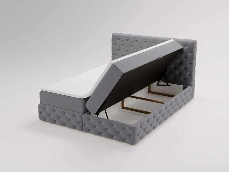 Boxspringbett mit Bettkasten 140x200 Canolo Grau