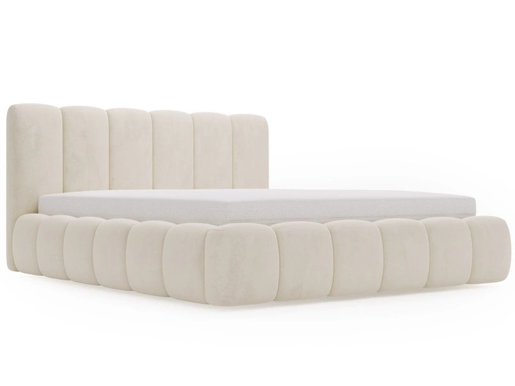 Polsterbett Ohne Bettkasten mit Lattenrost 120x200 Cloud Beige