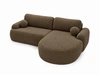 Ecksofa L-Form Rechts mit Schlaffunktion und Bettkasten Aurio Braun