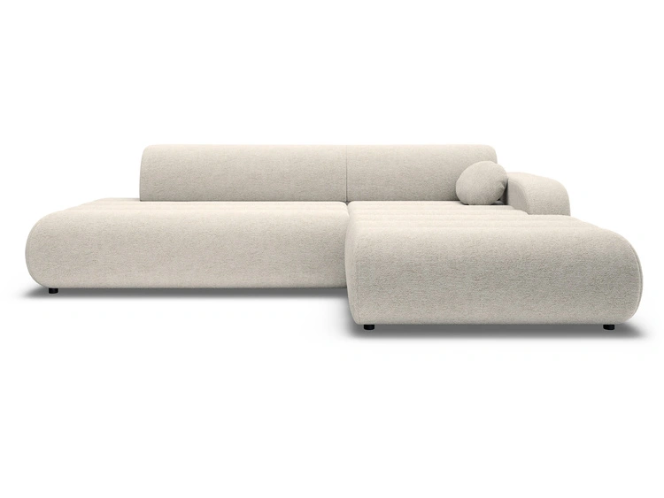 Ecksofa L-Form mit Schlaffunktion und Bettkasten Lisso Rechts Beige