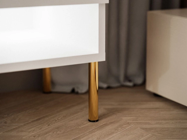 TV-Schrank für das Wohnzimmer 180 cm mit goldenen Metallbeinen und LED-Beleuchtung Aurelie Kaschmir matt