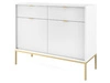 Kommode mit Türen und Schubladen Amber Weiß, Gold Frame