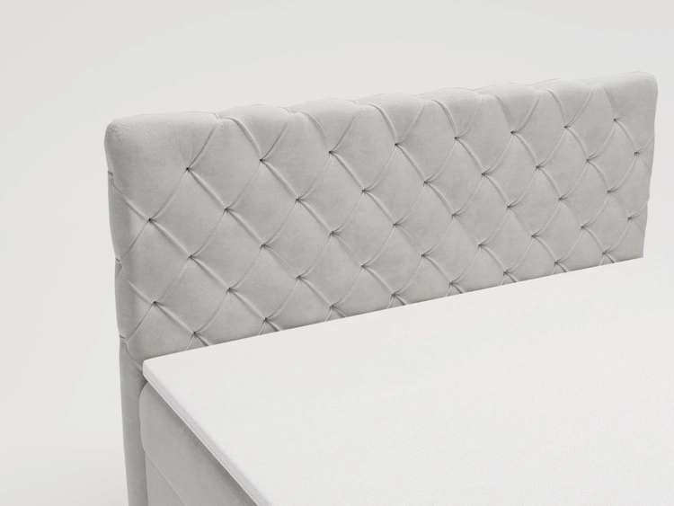 Boxspringbett mit Bettkasten 140x200 Lunaris Hellgrau