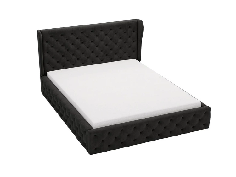 Polsterbett mit Bettkasten und Lattenrost 180x200 Kingston Schwarz