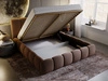 Polsterbett mit Bettkasten und Lattenrost 140x200 Cloud Braun