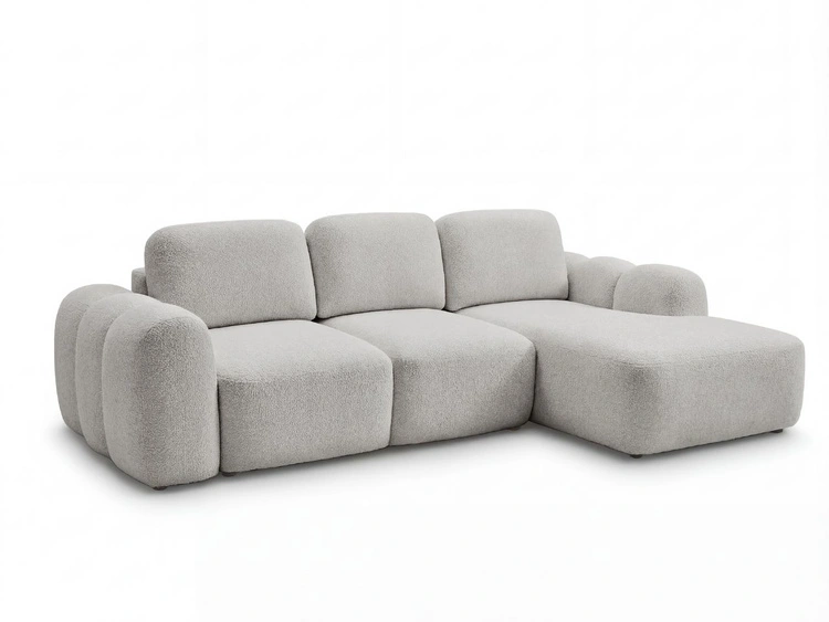 Ecksofa L-Form mit Schlaffunktion und Bettkasten Avelin Rechts Grau