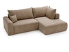 Ecksofa L-Form mit Schlaffunktion und Bettkasten Savana Bis Dunkelbeige