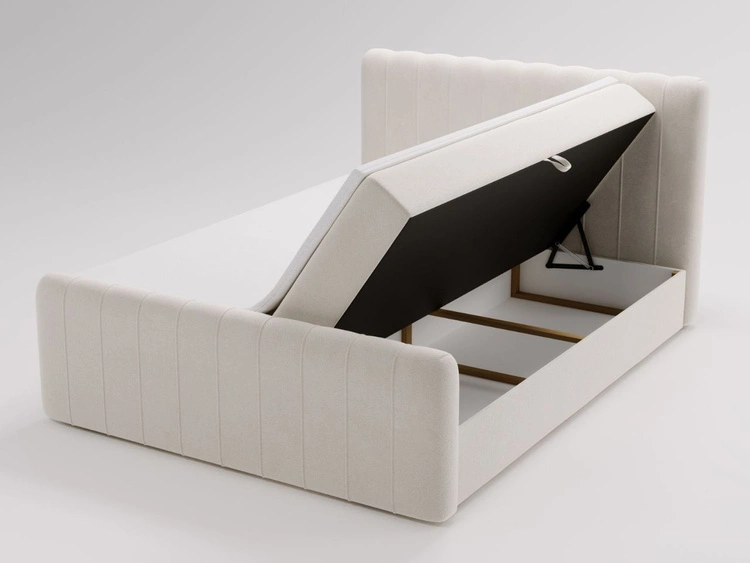 Boxspringbett mit Bettkasten 140x200 Osteno Creme