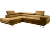 Ecksofa L-Form Links mit Schlaffunktion und Bettkasten Solam L Gelb