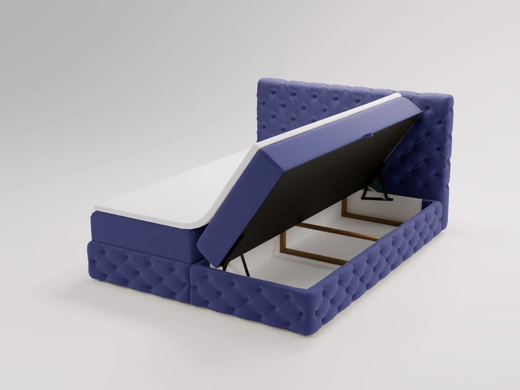 Boxspringbett mit Bettkasten 120x200 Canolo Dunkelblau