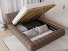 Polsterbett mit Bettkasten und Lattenrost 120x200 Italia Braun