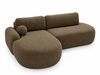 Ecksofa L-Form Links mit Schlaffunktion und Bettkasten Aurio O Braun