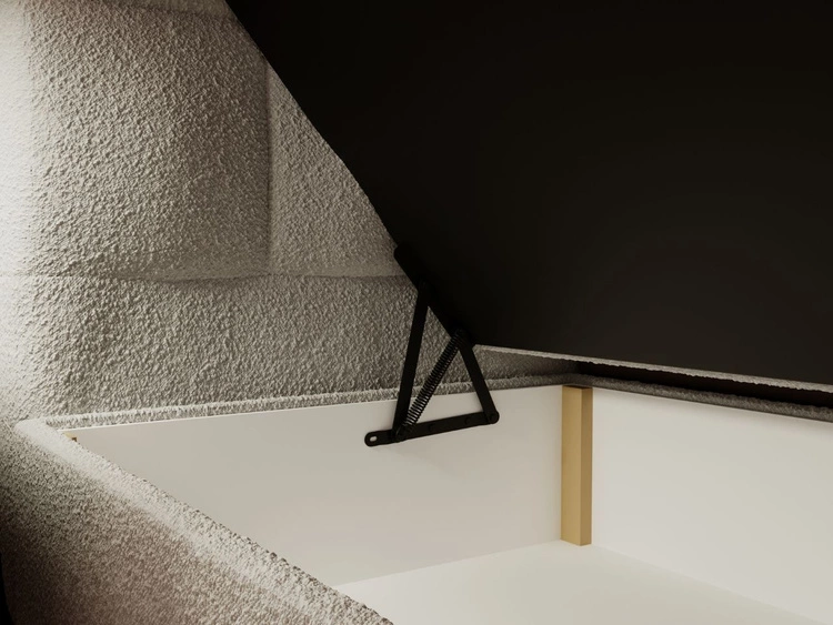 Boxspringbett mit Bettkasten 180x200 Bouclé-Stoff Alicante Grau