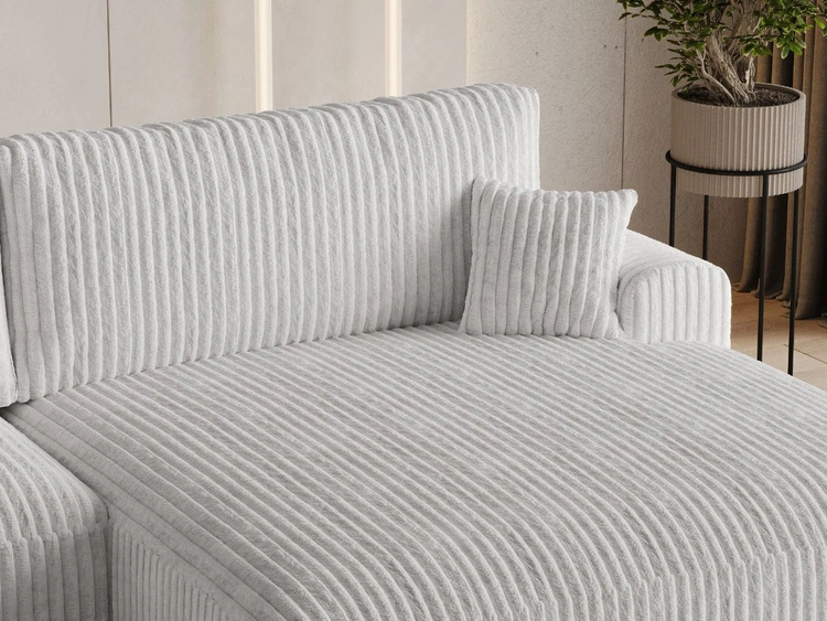 Ecksofa L-Form mit Schlaffunktion und Bettkasten Serene Rechts Grau