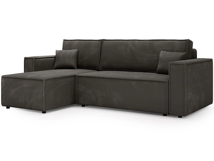 Modernes Ecksofa mit Schlaffunktion und Stauraum Prato L Dunkelgrau