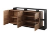  Stilvoll Wohnzimmer-Set Alvano Eiche craft, Schwarz