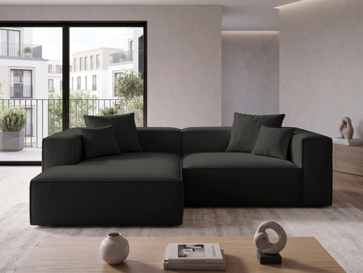 Ecksofa L Links Vellaro Schwarz