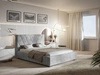 Polsterbett mit Bettkasten und Lattenrost 140x200 Tivoli Hellgrau