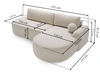 Ecksofa L-Form Links mit Schlaffunktion und Bettkasten Aurio O Grau