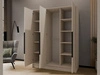 Kleiderschrank mit Spiegel 150 cm Lucca Kaschmir mit schwarzen Griffen