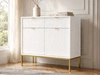 Kommode mit Türen und Schubladen Amber Weiß, Gold Frame