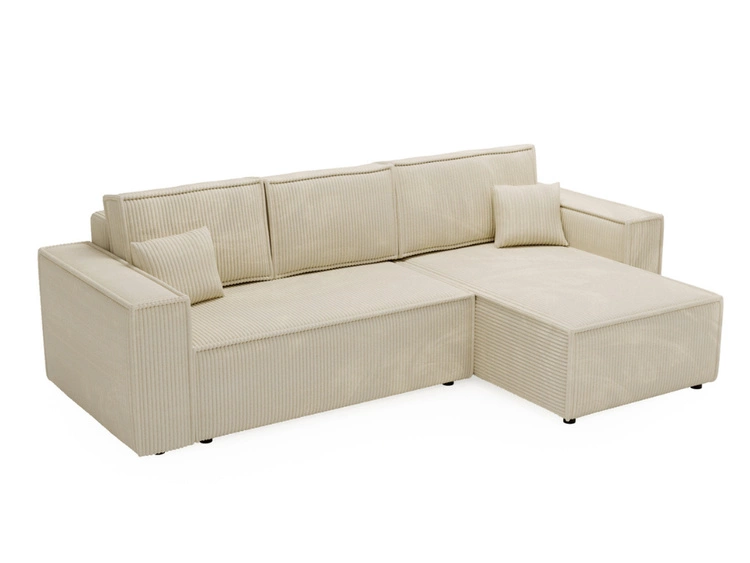 Ecksofa L-Form mit Schlaffunktion und Bettkasten Prato XL Beige