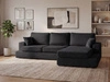 Ecksofa L-Form fürs Wohnzimmer Nesto Rechts Schwarz