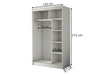 Schiebetürenschrank mit Spiegel und Lamellen 120 cm Loreto Weiß