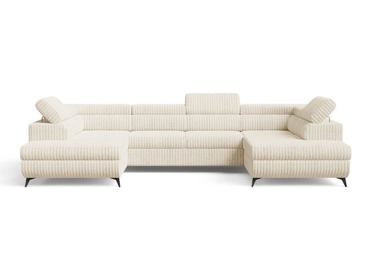 Wohnlandschaft mit Schlaffunktion und Bettkasten Argon Beige