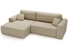 Ecksofa mit Schlaffunktion und Bettkasten Belvio links Beige 