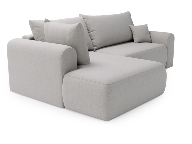 Ecksofa L-Form mit Schlaffunktion und Bettkasten Savana Bis Grau