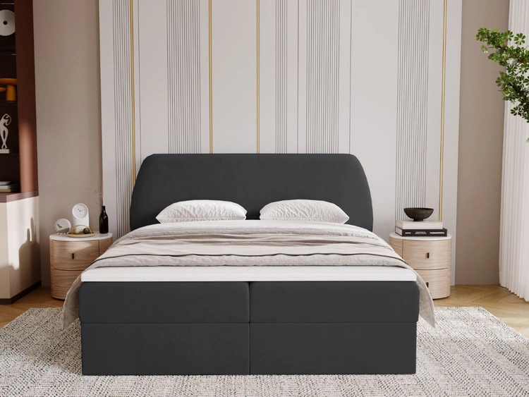 Boxspringbett mit Bettkasten 180x200 Bogota Schwarz
