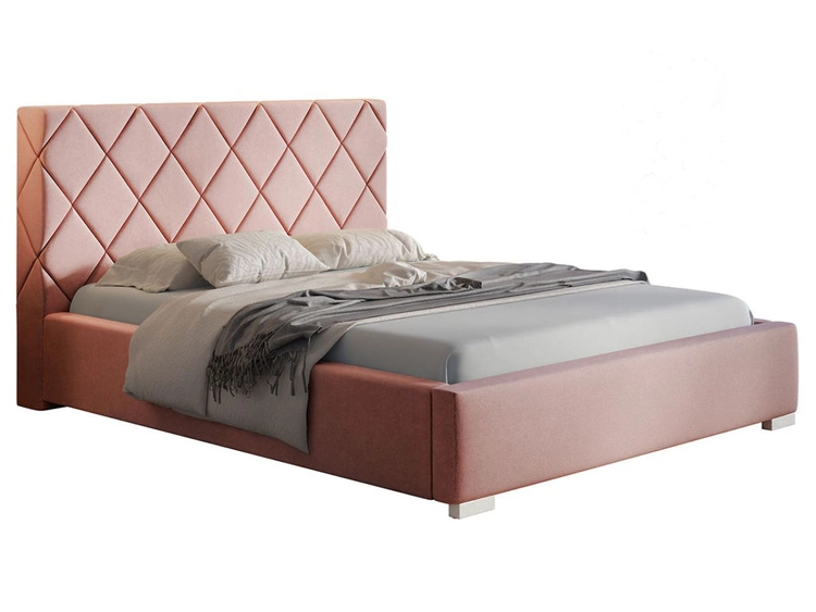 Polsterbett mit Bettkasten und Lattenrost 140x200 Taranto Rosa